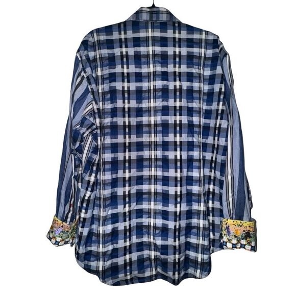 Robert Graham Men's Buttons Down Long Sleeve Shirt Size XL Blue Plaid. - Picture 2 of 9